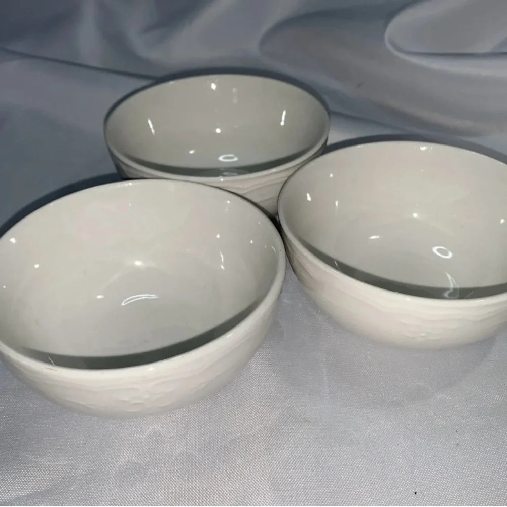 Philippe Richard Versailles Vintage Bowls Porcelain White Ceramic Lot of 3